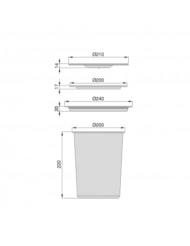 Poubelle encastrable Recycle pour plan de travail de cuisine EMUCA 8199665