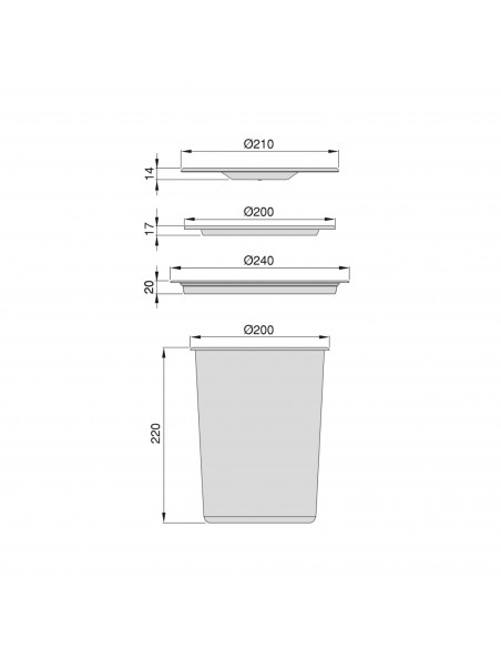 Poubelle encastrable Recycle pour plan de travail de cuisine EMUCA 8199665