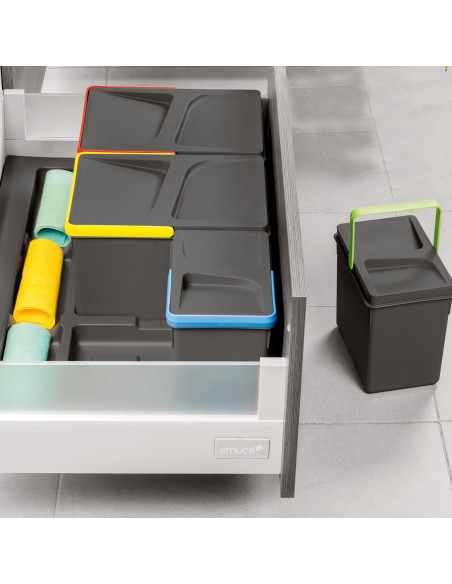 Kit de poubelles avec base Recycle pour tiroir de cuisine EMUCA 8939523