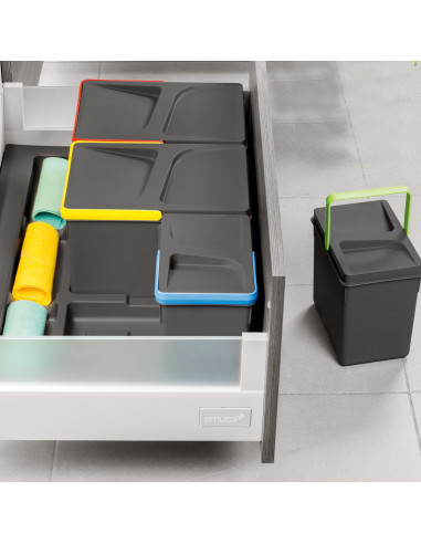 Kit de poubelles avec base Recycle pour tiroir de cuisine EMUCA 8939523