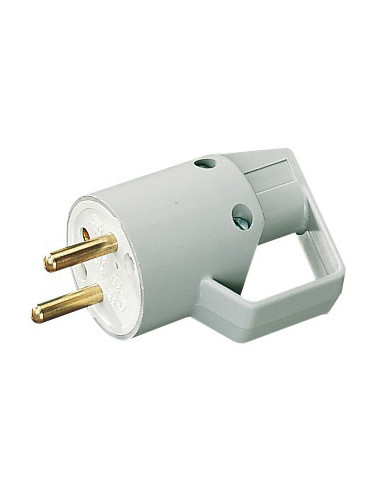 Fiche mâle 16A 2P+T anneau gris L'EBENOID 021406
