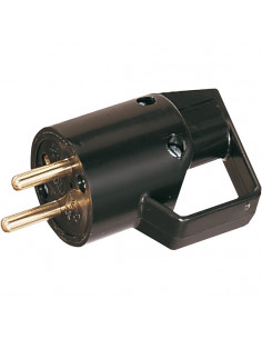 Fiche mâle 16A 2P+T anneau noir EAN L'EBENOID 321401