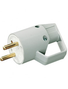 Fiche mâle 16A 2P+T anneau gris EAN L'EBENOID 321406