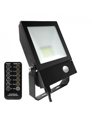 Led floodlight QT 20W 4000K noir PIR INTEGRATECH QTFL204PIR