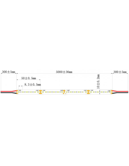 Ruban led 240LED/m 2110 24V IP20 bicolor CRI90 5m INTEGRATECH 240DOT-IP20-BIC