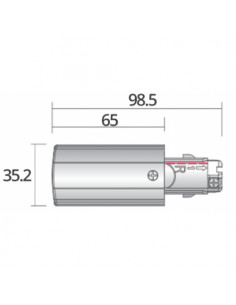 Alimentation droit pour rail univ 3ph 7p blanc INTEGRATECH TRA3FPOWRW 2