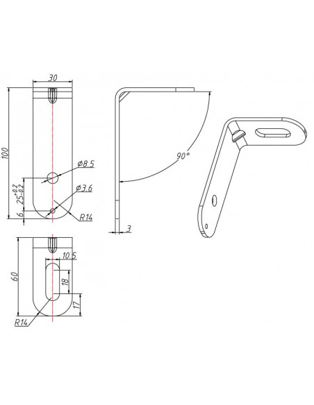 Supports de fixation réglables 60° UBOAT INTEGRATECH UBOATMB
