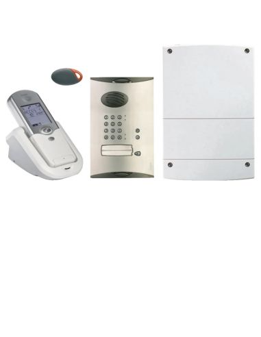 Kit Interphone 1 log. à code (combiné+base secteur+badge+platine+coffret tech.) HAGER LCP02F