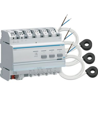 Indicateur de consommations KNX avec 3 tores HAGER TE332