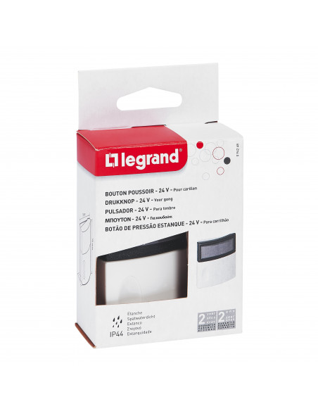 Sonnette Salsa avec porte-étiquette et voyant 24V LEGRAND 094248