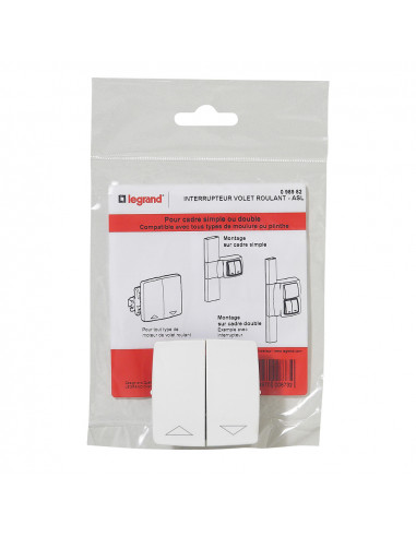 Interrupteur de volets roulants pour moulure Appareillage Saillie Blanc LEGRAND 098982