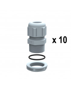 Presse-étoupes plastique IP68 ISO25 RAL7001 unité par quantité 10 LEGRAND 381803
