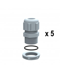 Presse-étoupes plastique IP68 ISO32 RAL7001 unité par quantité 5 LEGRAND 381804