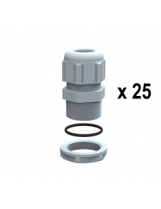 Presse-étoupes plastique IP68 PG9 RAL7001 unité par quantité 25 LEGRAND 381809