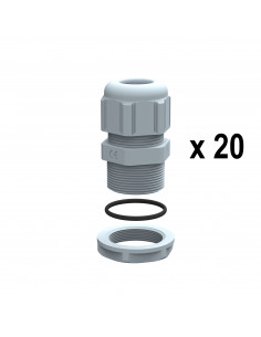 Presse-étoupes plastique IP68 PG16 RAL7001 unité par quantité 20 LEGRAND 381812