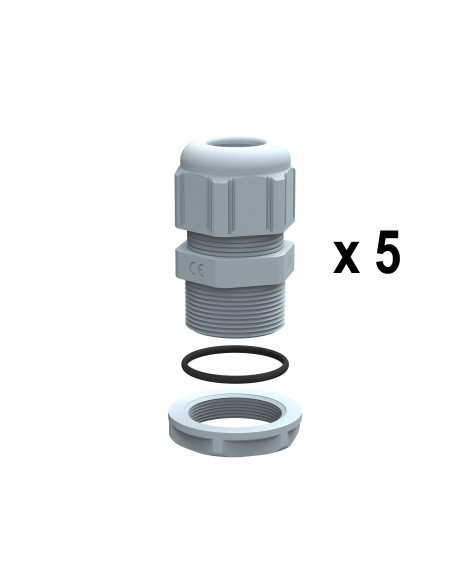 Presse-étoupes plastique IP68 PG29 RAL7001 unité par quantité 5 LEGRAND 381814