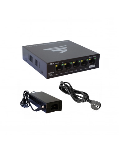 Switch Gigabit PoE 5 ports avec cordon alimentation LEGRAND 413111