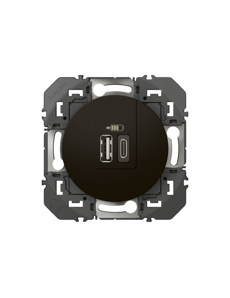 Double chargeur USB 1 Type-A + 1 Type-C dooxie 3A noir LEGRAND 600549