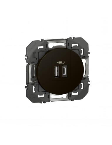 Double chargeur USB 1 Type-A + 1 Type-C dooxie 3A noir LEGRAND 600549