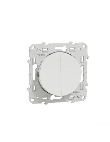 Va-et-vient + va-et-vient lumineux blanc 10A LED 1,5mA Odace Schneider S520273
