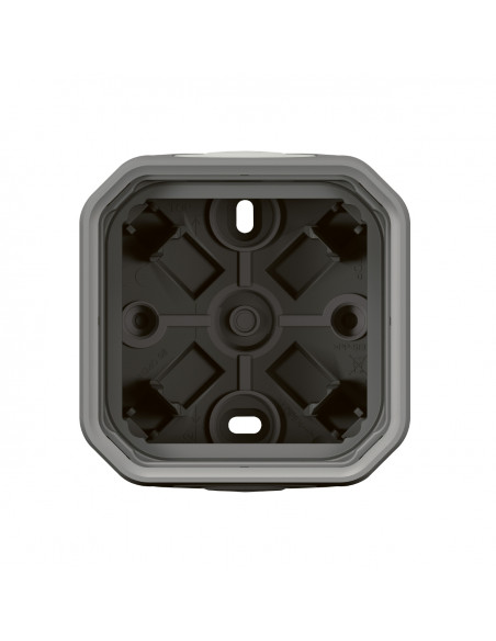 Boîtier saillie étanche Plexo 1 poste avec 2 embouts à membrane et 1 entrée gris LEGRAND 069651L