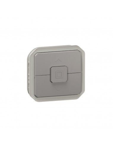 Poussoir étanche pour commande par automatisme de moteur de volets roulants Plexo avec enjoliveur gris LEGRAND 069539L