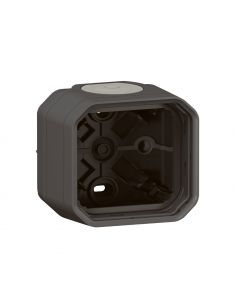 Boîtier saillie étanche Plexo 1 poste avec 2 embouts à membrane et 1 entrée anthracite LEGRAND 069601L 2