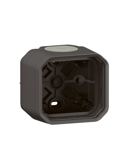 Boîtier saillie étanche Plexo 1 poste avec 2 embouts à membrane et 1 entrée anthracite LEGRAND 069601L