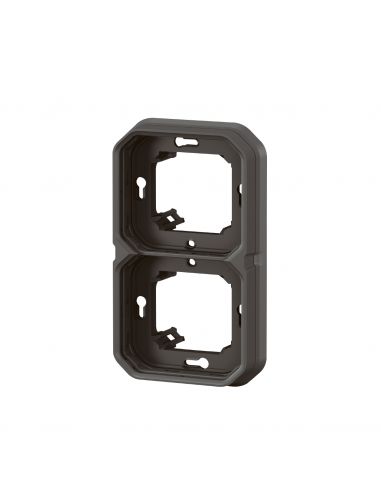 Support plaque étanche pour montage encastré 2 postes horizontaux ou verticaux Plexo anthracite LEGRAND 069607L