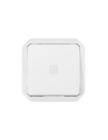 Interrupteur temporisé lumineux sans Neutre étanche Plexo 230V IP55 IK05 avec enjoliveur finition blanc LEGRAND 069604L