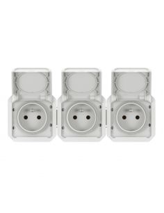 Prise de courant 3x2P+T horizontale Plexo composable blanc LEGRAND 069644L 2