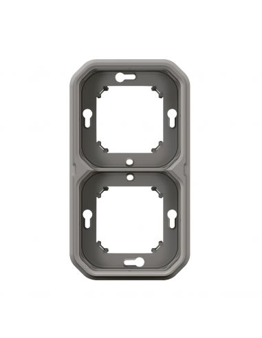 Support plaque encastré 2 postes montage horizontal/vertical Plexo gris LEGRAND 069683L