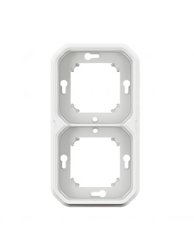 Support plaque encastré 2 postes montage horizontal/vertical Plexo blanc LEGRAND 069694L