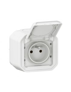 Prise de courant 2P+T Plexo complet saillie blanc LEGRAND 069781L
