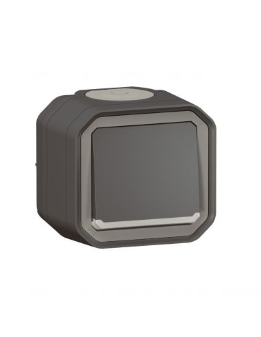 Poussoir NO lumineux Plexo complet saillie anthracite LEGRAND 069782L