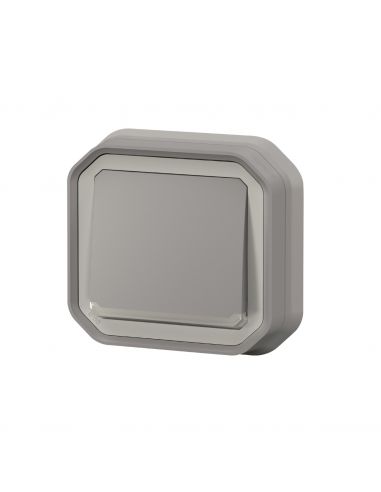 Poussoir NO lumineux Plexo complet encastré gris LEGRAND 069832L