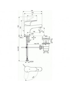 MITIGEUR LAVABO OLYOS PORCHER D2494AA 2