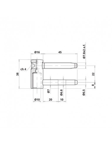 Fiche Exacta 4 broches 16 mm BICHR M/F OTLAV