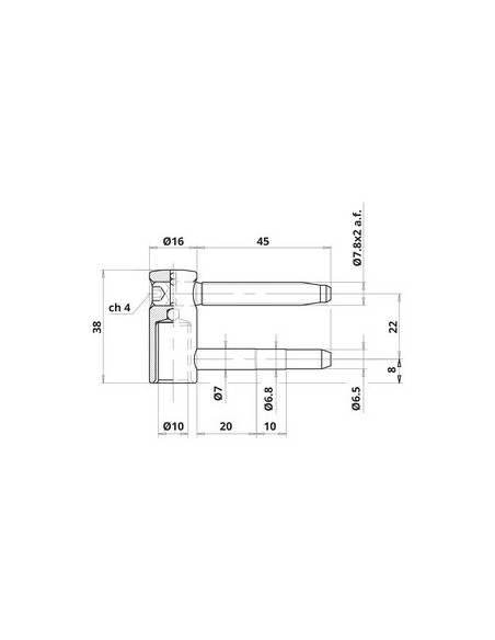 Fiche Exacta 4 broches 16 mm BICHR M/F OTLAV