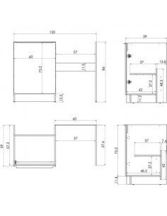 MEUBLE CUISINETTE MELAMINE 120 MODERNA ABCE120D05 2