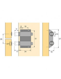 LOQUETEAU MAGNETIC D2/GP9 HETTICH 46285 2