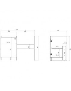 MEUBLE SOUS EVIER 1 PORTE BLANC MODERNA ABCF120D02 2