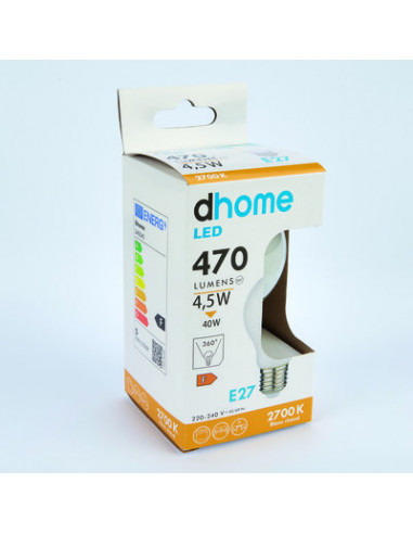 AMPOULE LED C STD OP E27 2700K 470 DHOME A60-5M E27 2700K 470LM
