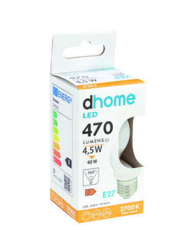 AMPOULE LED C SPH OP E27 2700K 470 DHOME G45-1M SP E27 2700K 470LM