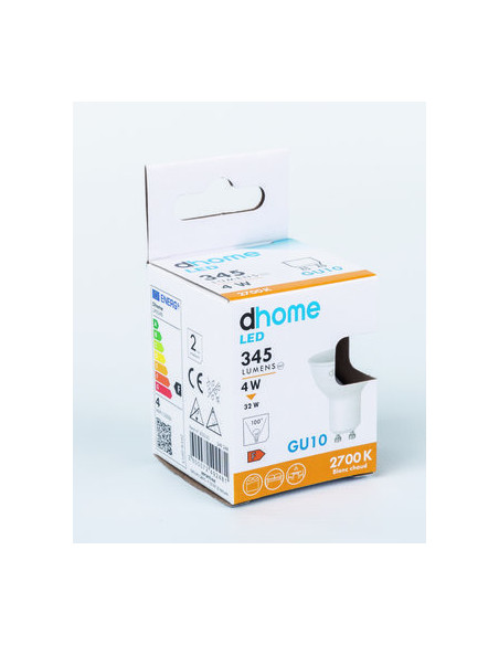 Ampoule LED spot GU10 100° 2700K 345LM DHOME 249248