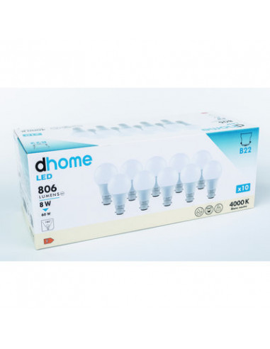 AMPOULE LED C STD B22 4000K 806/10 DHOME A60-8 B22 4000K 806L /10