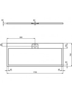 RECEVEUR UF S I LIFE 170X70 BLANC IDEAL STANDARD T5244FR 2
