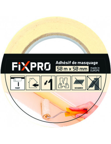 RUB ADHES CREPE BLANC 50MX50MM FIXPRO TMW1 (BLANC) - 50X50 MM