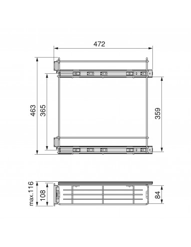 Porte-bouteilles extractible SupraMax 150 Chromé Acier EMUCA 8380911