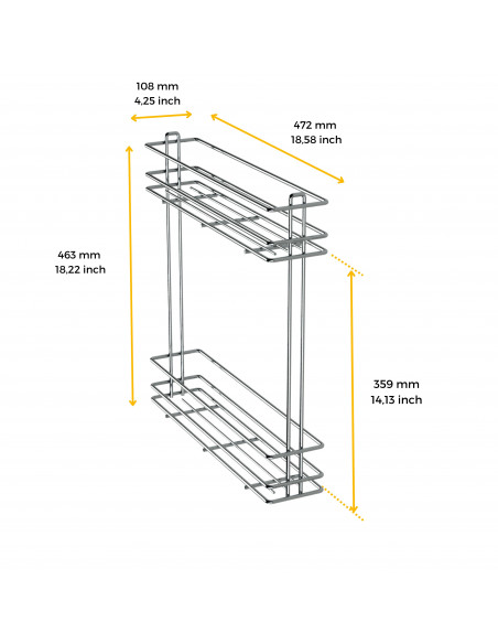 Porte-bouteilles extractible SupraMax 150 Chromé Acier EMUCA 8380911